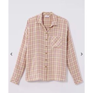 J. Jill Plaid Brushed-Twill Shirt